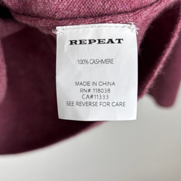 REPEAT 100% Cashmere Sweater XS mauve red Choose Love embroidered Heart - Picture 7 of 8